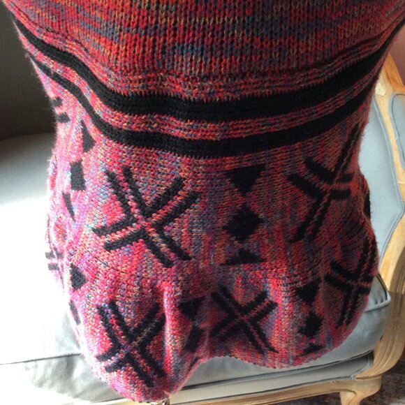 Boho tribal intarsia reversible knitted vest, size M? - Picture 13 of 13